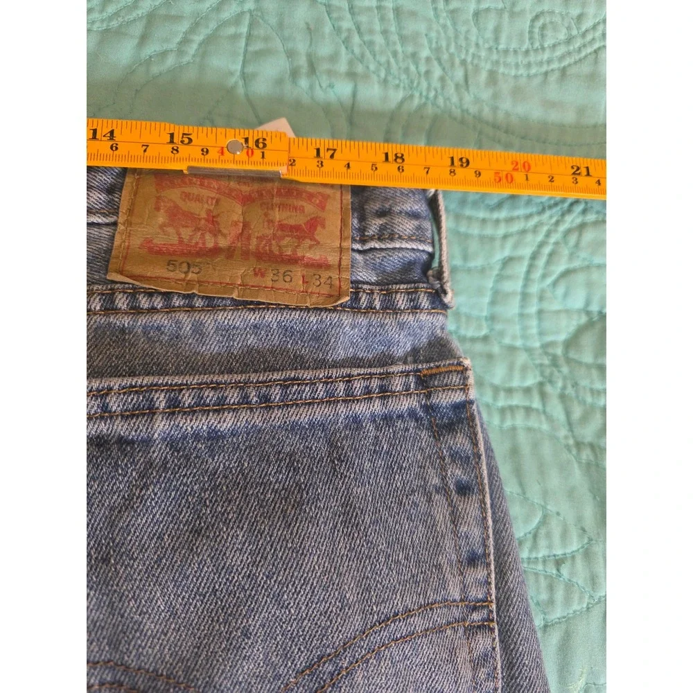 Levis 505 Regular Fit Jeans Mens 36x34 Medium Wash Blue Straight Leg Denim*READ*